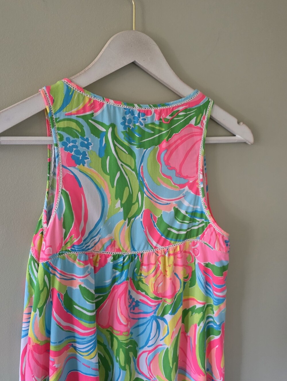 Lilly Pulitzer XS Tropical Neon Multicolor Summer So A Peeling Babydoll Top - Picture 12 of 14